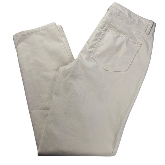 Talbots Cream Corduroy pants Women’s size 10 straight Leg 34X30 - Picture 1 of 9